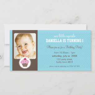 PHOTO BIRTHDAY PARTY INVITE :: cupcake 6L