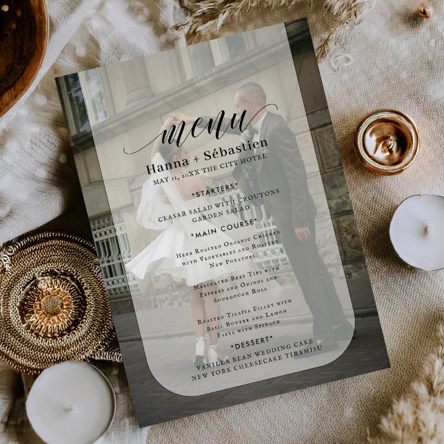 photo Black and White Wedding Menu (Créateur téléchargé)
