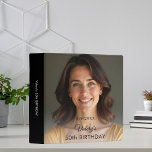 Photo black birthday album binder<br><div class="desc">Black background. Personalize and add photo and date, name.
Spine: add your own text</div>