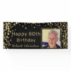 Photo Black Gold 80th Birthday Personalized 