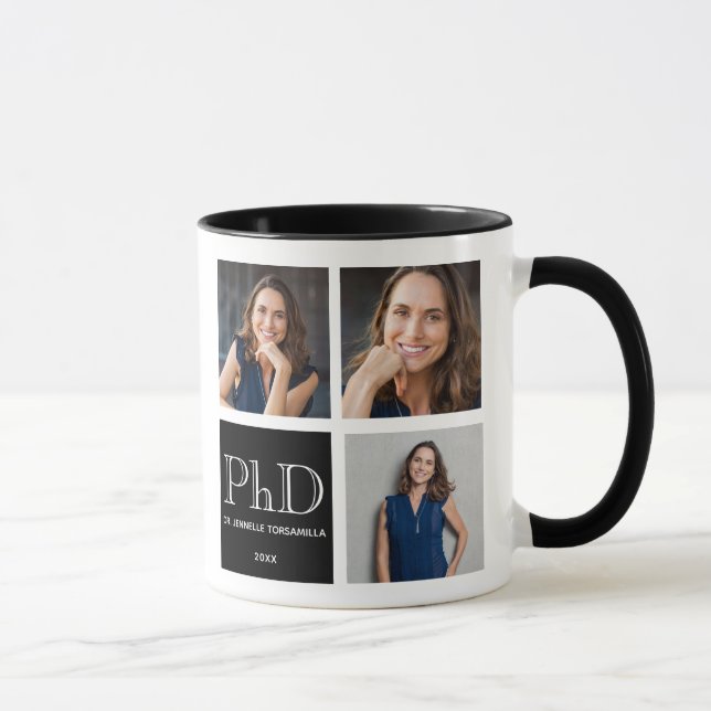 Photo Black PhD Graduation Mug (Right)
