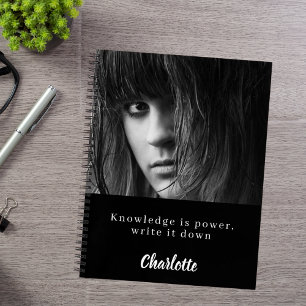 Photo black white quote student notebook