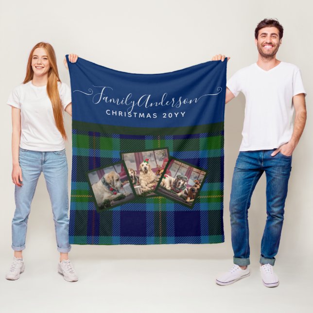 PHOTO BLANKET - Miller TARTAN Blue Christmas Gift (In Situ)