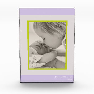 Photo block decoration baby kids purple