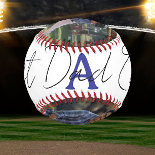  Photo  Blue Best Dad Ever Baseball Personalize