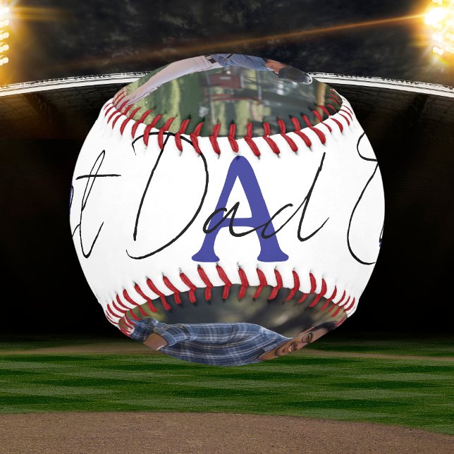  Photo  Blue Best Dad Ever Baseball Personalize (Creator Uploaded)