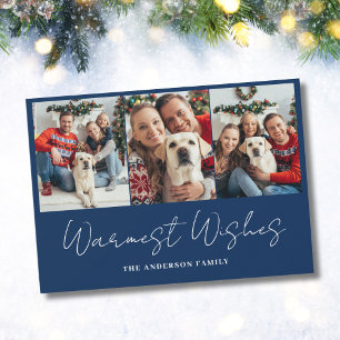 Photo Blue Christmas Holiday Card