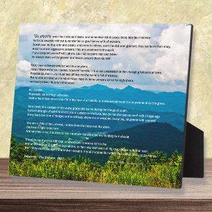 Photo Blue Ridge Mountains Desiderata Plaque