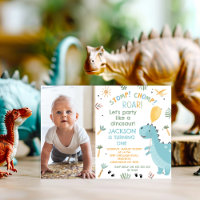 Photo Blue Stomp Chomp Roar Dinosaur 1st Birthday 