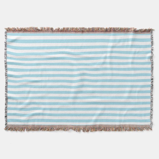 Photo Blue Stripes Throw Blanket (Front)