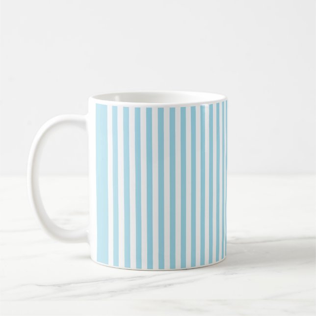 Photo Blue Vertical Stripes Coffee Mug (Left)
