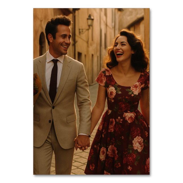 Photo Blush and Burgundy Table Number (Front)