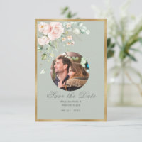 Photo Blush Pink Floral Watercolor Wedding