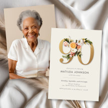 Photo Boho Floral 90th Birthday