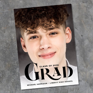Photo Bold Large Typography Graduation Announcement