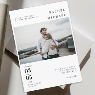 Photo Bold Minimal Trending Wedding  Invitation