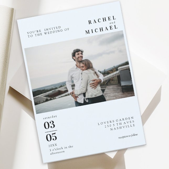 Photo Bold Minimal Trending Wedding  Invitation (Creator Uploaded)