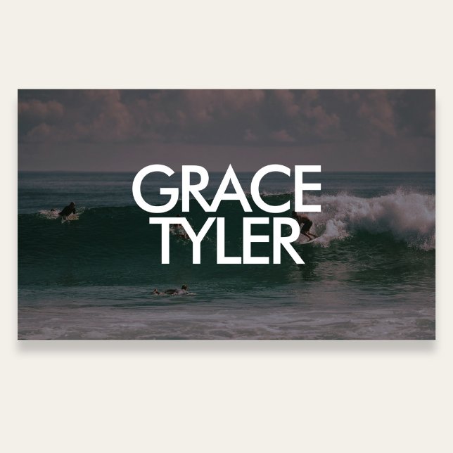 Photo Bold Modern QR Code White Business Card (Creator Uploaded)