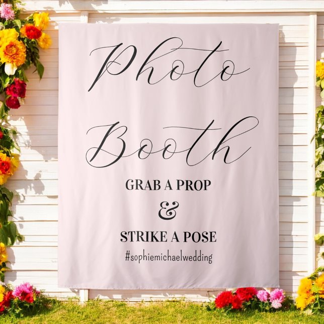 Photo Booth Blush Pink Wedding  Tapestry (Creator Uploaded)