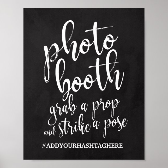 Photo Booth Chalkboard 8x10 Wedding Sign (Front)