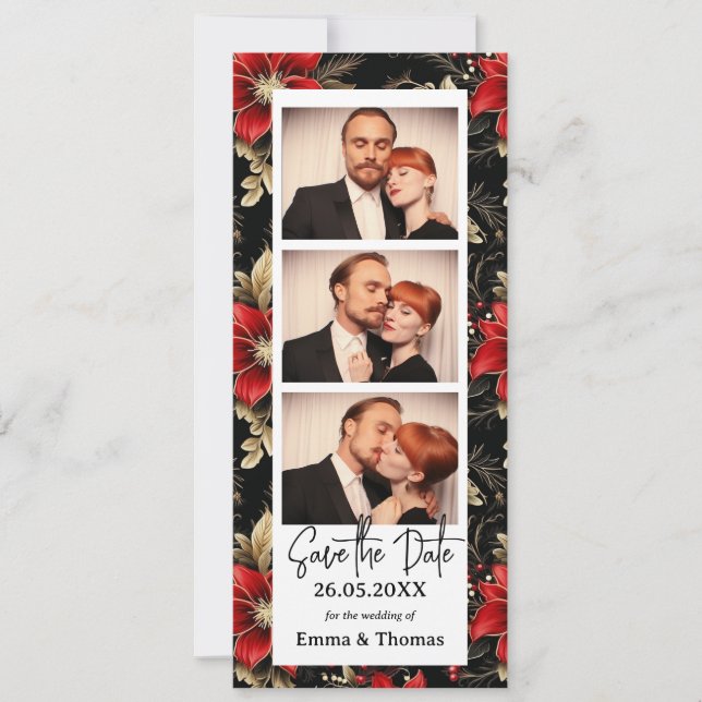 Photo Booth Christmas Wedding Save The Date (Front)