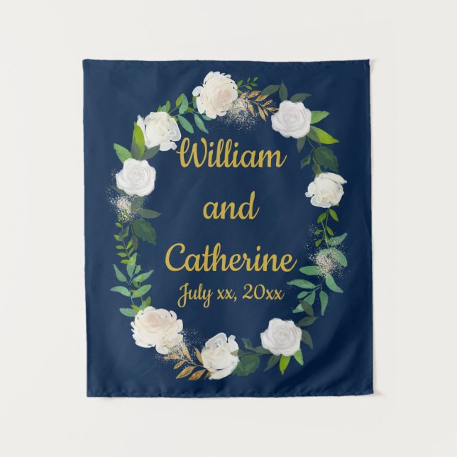 Photo Booth Decor, Greenery Wedding Back drop Tapestry (Front)