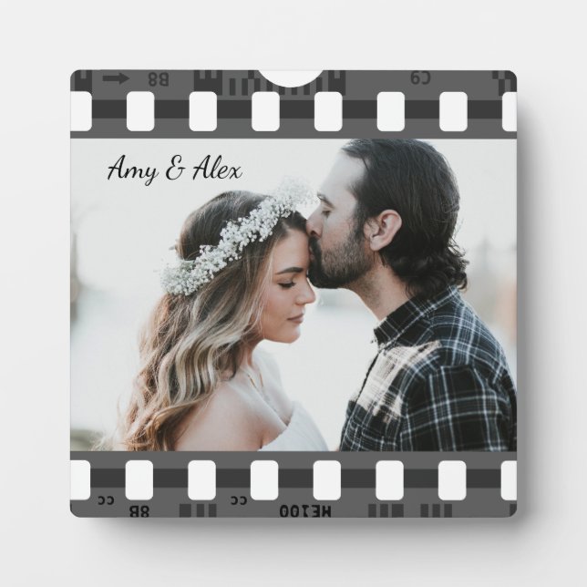 Photo booth film strip personalized photo template plaque (Front)