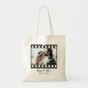 Photo booth film strip personalized photo template tote bag