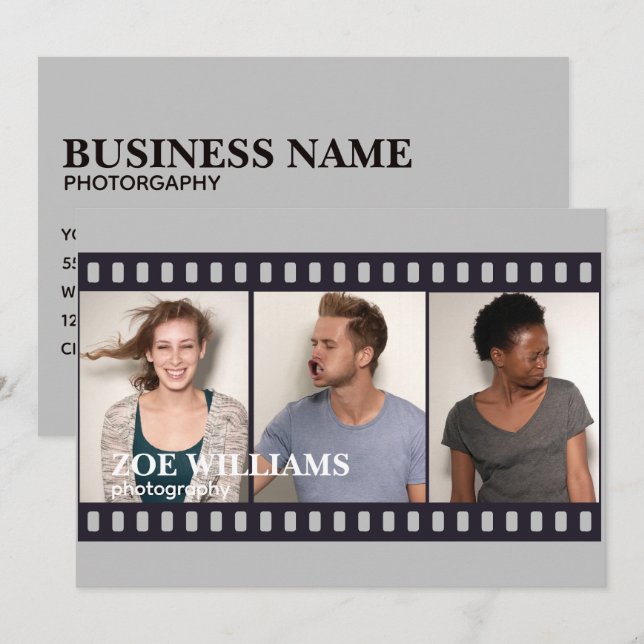 Photo Booth Film Strips Photography Invitation (Front/Back)