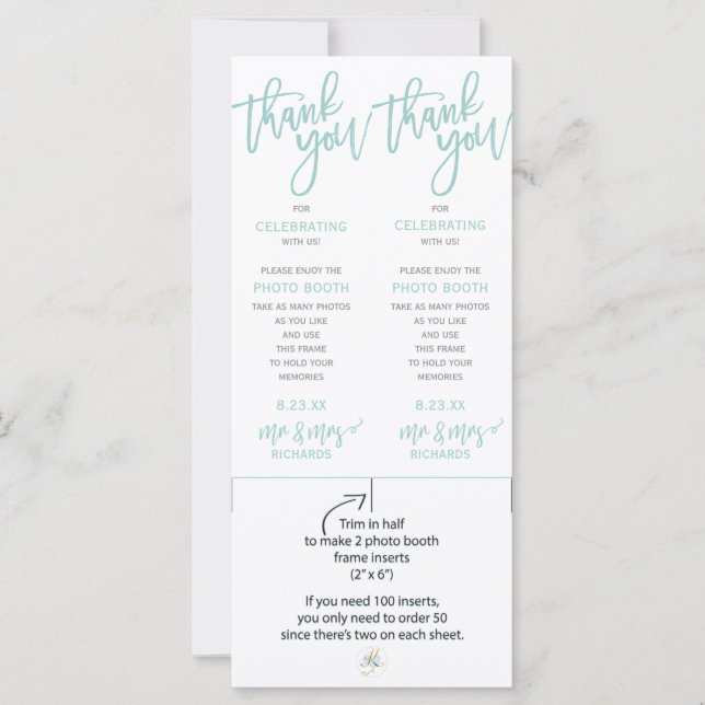 Photo Booth Frame Inserts | Brush (Light Turquoise (Front)