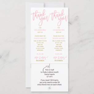 Photo Booth Frame Inserts   Brush (Pink & Gold )