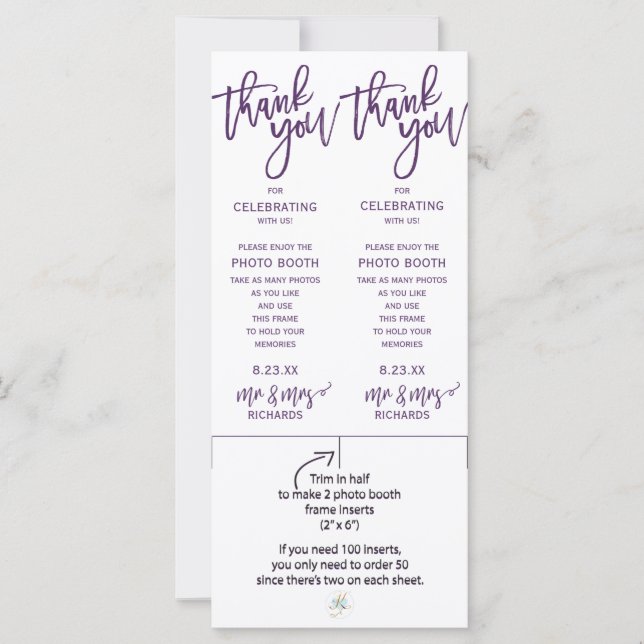 Photo Booth Frame Inserts | Brush (Plum / Purple) (Front)