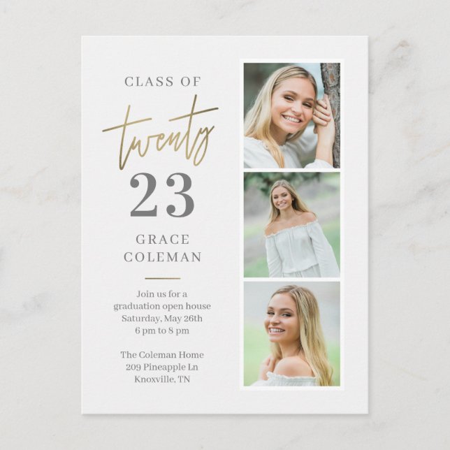 Photo Booth Graduation Party Invitation Postcard (Front)