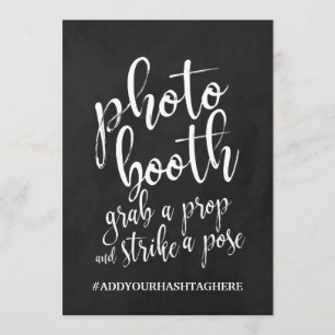 Photo Booth Hashtag Affordable Chalboard Sign Invitation