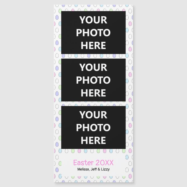 Photo Booth Magnet Cute Pâques | 3 Photos (Devant)