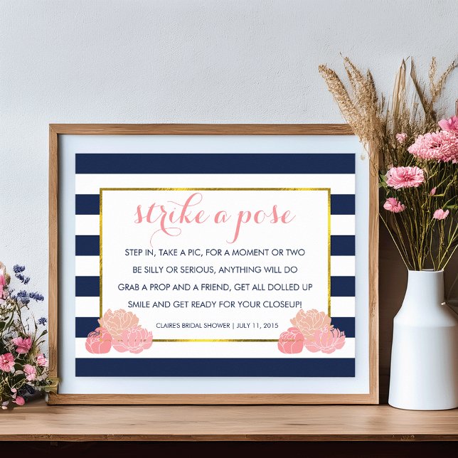 Photo Booth Poster Sign | Midnight Blush Peony (Creator Uploaded)
