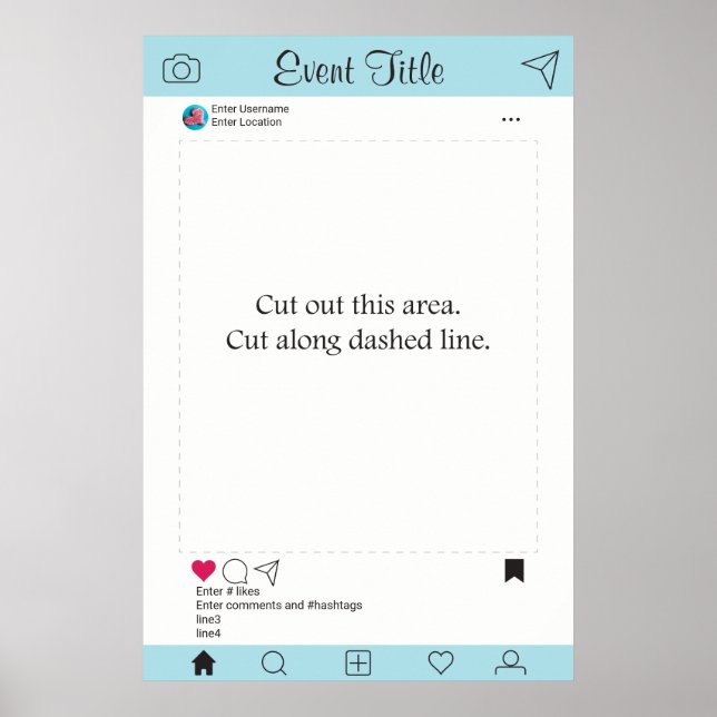 Photo Booth Prop Frame Poster Instagram Design (Front)