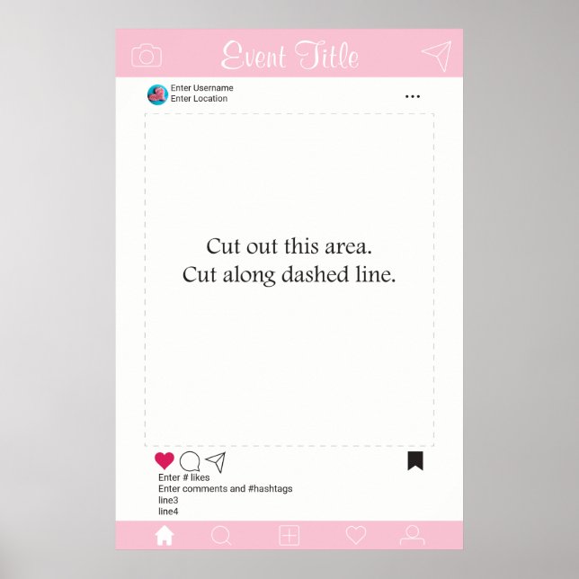 Photo Booth Prop Frame Poster Social Media Design (Devant)