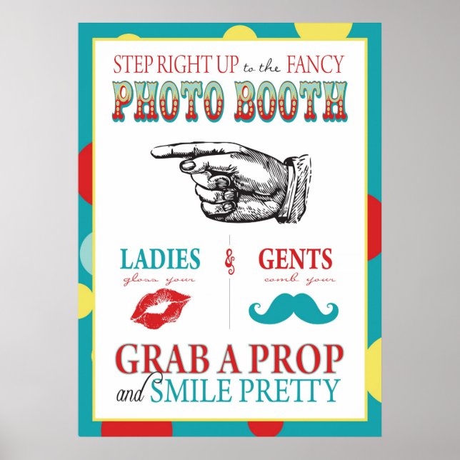 Photo Booth Sign Carnival Circus Birthday L (Front)