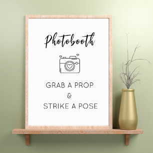 Photo Booth Sign Template for Wedding, Party