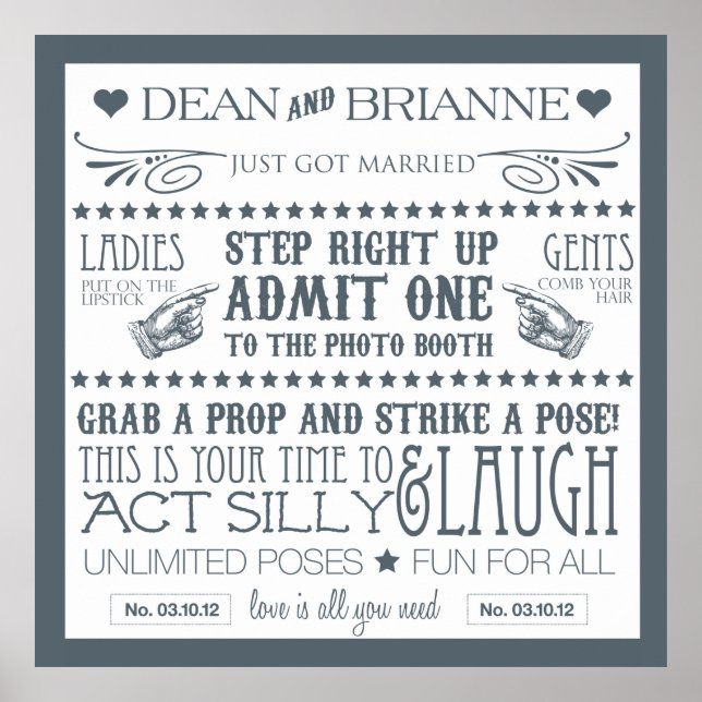 Photo Booth Signage (40x40) Poster (Front)