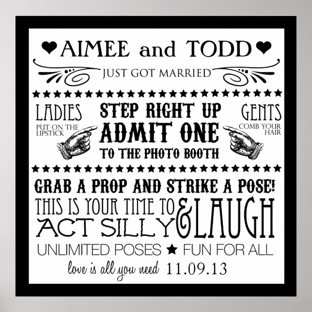 Photo Booth Signage Poster (Front)