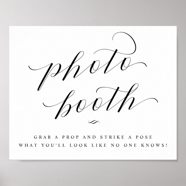 Photo Booth Strike a Pose Wedding Reception Sign (Front)