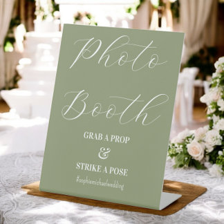 Photo Booth Wedding Sage Green Sign