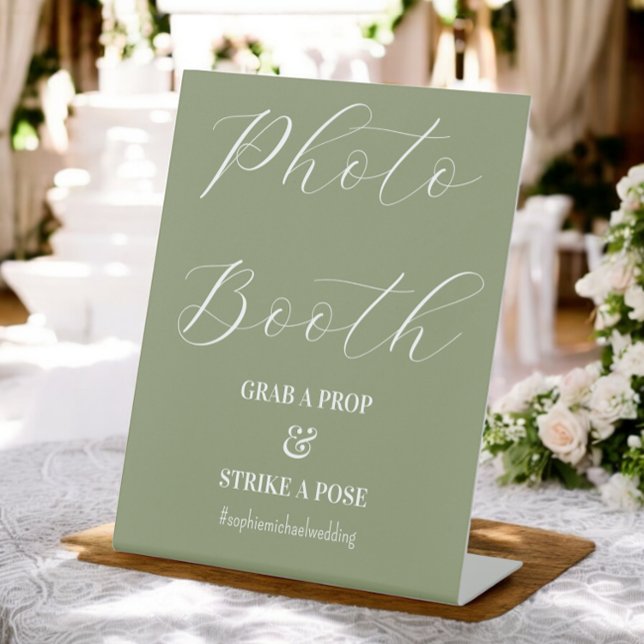 Photo Booth Wedding Sage Green Sign  (Creator Uploaded)