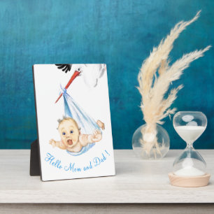 Photo Bouche portant bébé Plaque Baby shower cadeaux