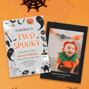 Photo Boy Halloween 2nd Birthday Invitation