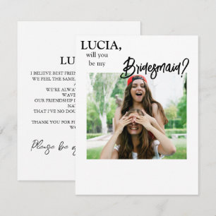 Photo Bridesmaid Proposal Card Template