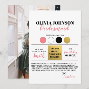 Photo Bridesmaid Proposal Colour Palette Card