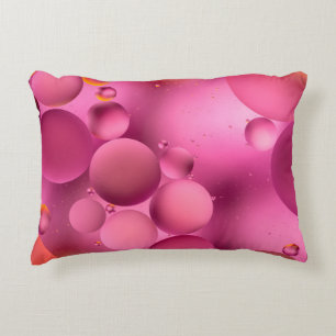 photo, bright oily drops in water with colorful ba accent pillow